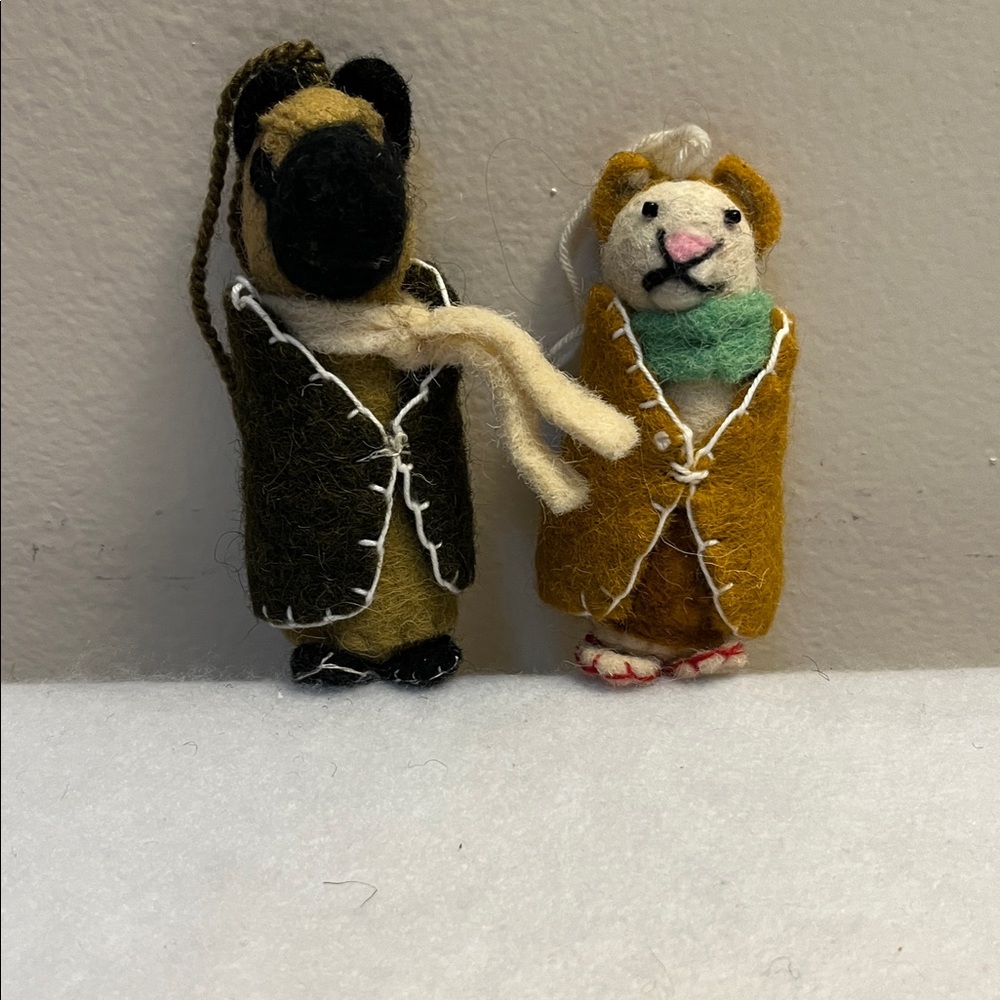 Embroidered Wool Dog Ornaments from India 'Festive Pups' Set of 6 - Picture 6 of 11